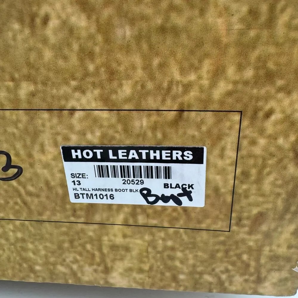NWT Hot Leathers BTM1016 Men's Classic Black 11-inch Harness Leather Boots